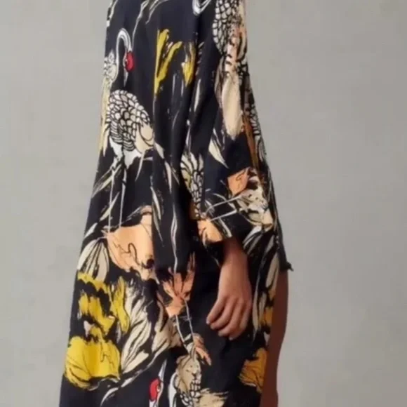 Bel Kazan Kimono with Black, Pink, and Yellow Accents - Picture 4 of 7